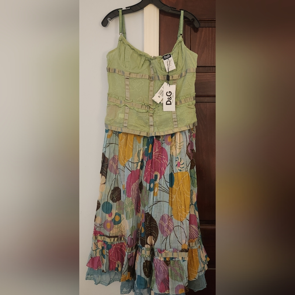 D&G Green and Multicolor Dress